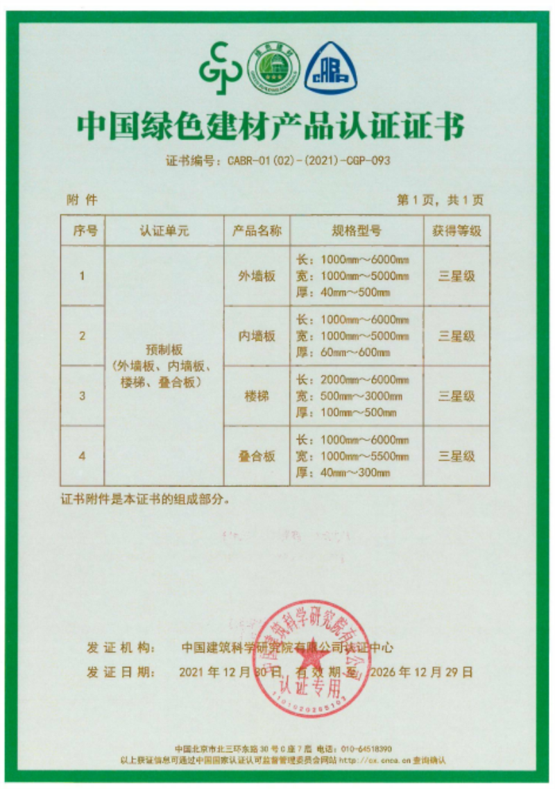 榮華建科順利通過山東省首批裝配式 建筑預制構件綠色建材三星級認證(圖2) 榮華建科順利通過山東省首批裝配式 建筑預制構件綠色建材三星級認證(圖2)